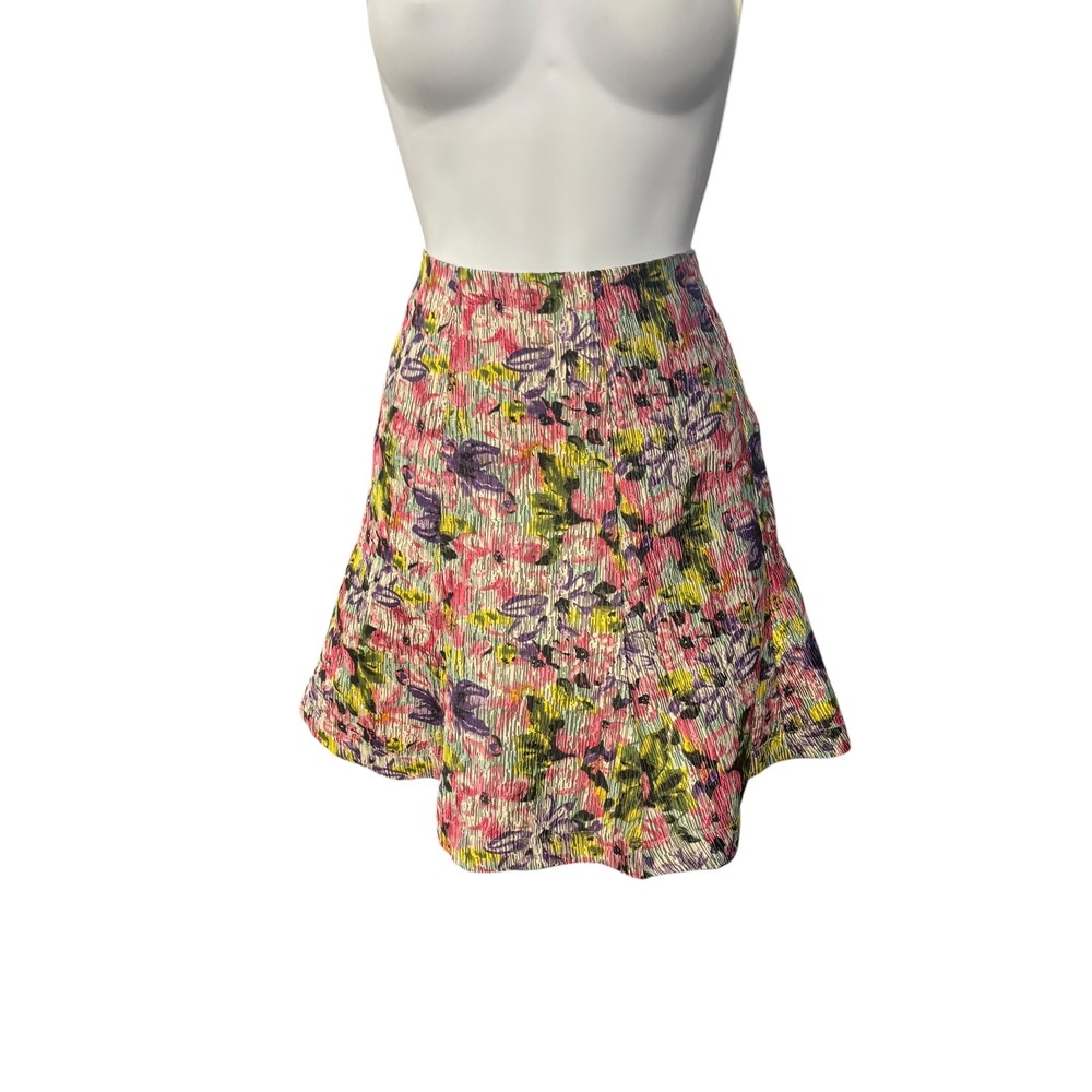 Very J‎ Floral Print Skirt A Line Mini Skater Multicolor Spring Summer Party